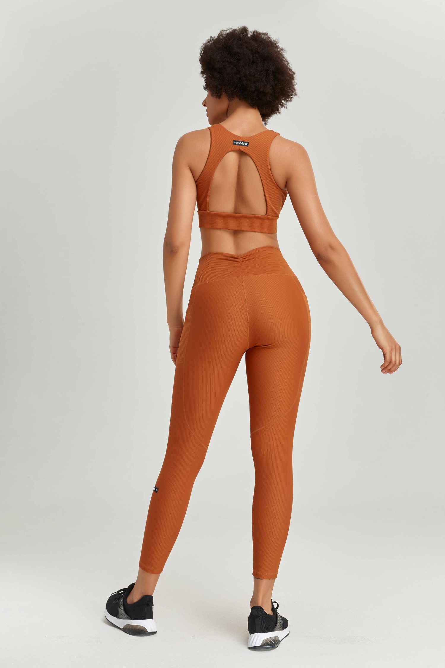 Yoga Wear Set with Backless Crop