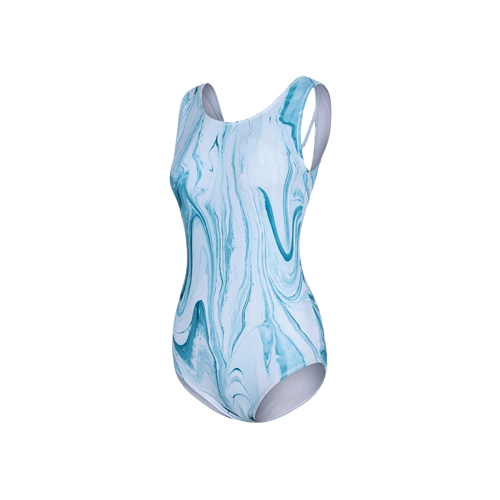 Sleeveless One-piece Water Printed Swimsuit &Monokini